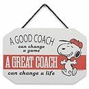 Peanuts A Great Coach Can Change a Life Hängende Holz-Wanddekoration – lustiges Snoopy-Schild – tolle Geschenkidee