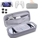 Carrying Case for PS Portal Remote Player 4 in 1 - Hard PS Portal Case Bag with Tempered Film, Silicone Button and Grip Cover - Shockproof Carrying Shell for PS Portal Accessories