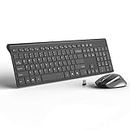 Wireless Keyboard and Mouse Combo 2.4G Rechargeable Keyboard and Silent Mouse for Mac,Windows,Laptop,Desktop-Black