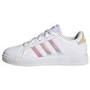 adidas Grand Court Lifestyle Lace Tennis Shoes, Sneaker Unisex - Bambini e ragazzi, Ftwr White Iridescent Ftwr White, 36 EU