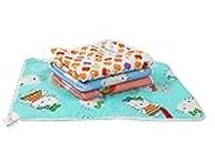 4INFANTSONLY® Nappy Changing Mat | Sleeping Mats | Water Proof Bed Protector with Foam Cushioned for New Born Baby 4 Sheets (Size: L-21Inchs, B-17Inchs) (6-12 Month)
