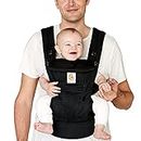 Ergobaby All Carry Positions SoftTouch Cotton Baby Carrier with Enhanced Lumbar Support (7-45 lb), Omni Dream, Onyx Black