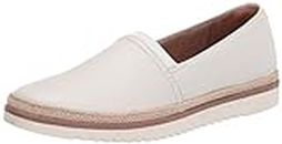 Clarks Women's Serena Paige Loafer Flat, White Leather