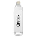 UStick Pendrive 128GB 2 in 1 USB 3.1 Flash Drive Apple Certified Lightning USB Flash Drive for iPhone Photo Stick,Work with iPhone iPad, MacBook and PC Hone, PC and More Devices