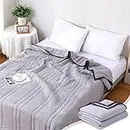 Ice Blanket for All-Season Lightweight - Summer Cooler Quilt for Hot Sleepers and Night Sweats - Cooler Comforter Double Sided Cold Effect Blanket Cooler Fiber Soft Blanke