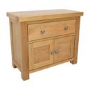 GROFurniture Solid Oak Cabinet, Small Sideboard Storage Unit, Bathroom Storage