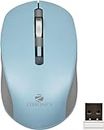 ZEBRONICS Zeb-Jaguar Wireless Mouse, 2.4GHz with USB Nano Receiver, High Precision Optical Tracking, 4 Buttons, Plug & Play, Ambidextrous, for PC/Mac/Laptop (Light Blue+Grey)