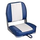 Leader Accessories Deluxe Folding Marine Boat Seat (White/Blue)