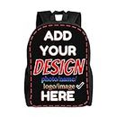 AHOBAGGA Custom Backpack with Photo Personalized Design Name Text Image Bookbags Large Capacity Bag for Men Women (Style 1)