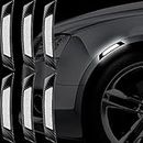 6 Pieces Car Reflective Trim Carbon Fiber Side Marker Stickers Automotive Exterior Accessories Door Reflector Guard for Car SUV Pickup Truck Wheel Well Arch or Side Bumper Fenders (Black and White)