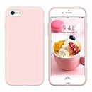 DUEDUE iPhone 6 Case,iPhone 6S Case,Liquid Silicone Soft Gel Rubber Slim Cover with Microfiber Cloth Lining Cushion Shockproof Full Body Protective Phone Case for iPhone 6/6S,Sand Pink