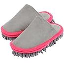 Kleeneze KL078711EU7 Floor Cleaning Slippers – Chenille Mop Slippers, Floor Polishing, Collects Dust and Debris, Microfibre Anti-Slip Cleaning Shoes, Comfortable Design, Detachable Soles, One Size