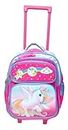 Wise Guys School Trolley Bag for Girls Kids School Backpack Bag for Girls with Trolley Wheel Safety Cover 3 Big Zip 2 Small Zip Spacious (Pink) (18 Inch)