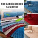 Anti-slip SofaCover for Living Room Thicken Flannel Plush Solid Color Sofa Cover