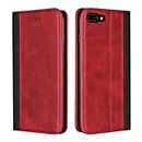 Cavor for iPhone 8 Plus Case,iPhone 7 Plus Case,Premium Leather Folio Flip Wallet Case Cover Magnetic Closure Book Design with Kickstand Feature & Card Slots(5.5")-Red