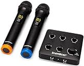 SoundBeast Wireless Karaoke & PA Mixer System - Includes 2 Wireless Microphones & 1 Mini Mixer - Bluetooth, Aux, Optical Input - Optical & Aux Output