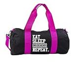 Hippowarehouse Eat Sleep Cheer Repeat Cheerleading Gymwear Gym Duffle Cylinder Uniform Kit Bag 50 x 25 x 25cm 20 litres