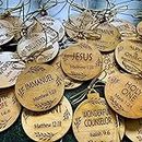 12/25 Stück Namen Jesus Christus Ornamente Krippe rund Holz hängende Ornamente Weihnachtsbaum Anhänger Dekorationen