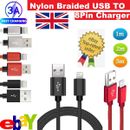 USB iPhone Cables Charger For Apple Lead 5 6 7 8 X XS XR 11 12 Pro Braided Cable