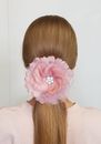 2 in 1 Clip Hair or Clothes Accessories Pink Shinny Hair Clip Big Flower