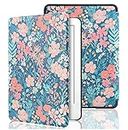 SwooK Classic Printed Magnetic Flip Cover Case for All New Kindle 10th Generation 2019 Release Model: J9G29R Flip Case Smart Folio Cover Case (Not for 10th Gen 2018 Kindle) (Flowering Shrubs)