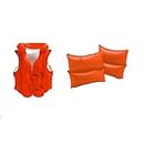 Flying Toyszer Combo Premium Swimming Vest and Arm Band, Color May Vary
