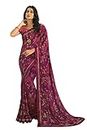 RAJESHWAR FASHION WITH RF Women's Georgette Printed Half & Half Saree Lace Border SareeWith Blouse(A52, Multicolored, Free Size 6.30 Mtr)