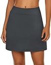 Ekouaer Active Skort for Women Athletic Skirts Sport Fitness Clothes Dark Grey L