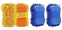 ZANTEX Presents Sponge Microfiber for Car & Motorbike Cleaning & Washing Professional Duster (4 Pc)