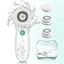 TOUCHBeauty Facial Brushes Set Skin Deep Cleaning and Gentle Exfoliating Device with 3 Professional Spin Brush Suitable for Oily/Dry/Sensitive Skin Waterproof Travel CaseTB-0759A Mint Green