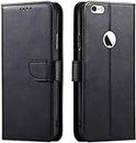 Slugabed Flip Cover for Apple iPhone 6 | Magnetic Closurer| PU Leather Magnetic Wallet Back Cover Case (Black)