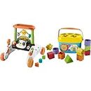 Fisher-Price Baby & Toddler Toy 2-Sided Steady Speed Panda Walker & Stacking Toy Baby’S First Blocks Set of 10 Shapes for Sorting Play for Infants Ages 6+ Months