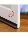 Door Seal Strip Bottom Wind Sweep Adjustable Draft Blocker UK- (BROWN)