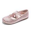 DREAM PAIRS Girls Party Ballet Shoes Mary Jane Strap Flat Pink Size 2 US Little Kid / 1 UK Angie-2