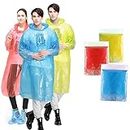 Allextreme Poncho Raincoat with Hood Water Resistant Rain Protection Rainsuit Reusable Raingear for Outdoor Traveling (Random Color, Pack of 3)