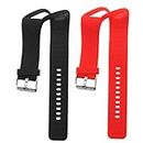 ELECTROPRIME 2Pack Silicone Wrist Band Replacement Strap for Polar A360 Watch Red + Black