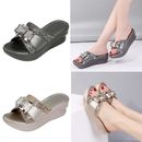 Women's Summer Bling Bow Slipper Shoes Wedges Platform Casual Slingbacks Sandals