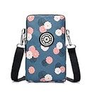DuoLmi Women Crossbody Phone Bag, Women Girls Zipper Wristlet Handbags, 06 Flower