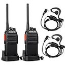 Retevis RT24 Walkie Talkie PMR446 License-free Professional Two Way Radio 16 Channels Walkie Talkies Scan TOT with USB Charger and Earpieces,Adults (Black, 1 Pair)