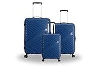 American Tourister Kamiliant Polycarbonate 4w Hardsided Cabin Check-in Strolly Luggage (Small/55cm, Medium/68cm and Large/78cm) - Set of 3 Pc (Peacock Blue)