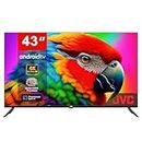 JVC 43 Inch Smart TV, 4K Ultra HD Android TV with Edgeless LED Display, Built-in Chromecast, Remote Control with Google Voice Assistant, Netflix, Disney Plus, Prime Video + 10000 Apps (AV-H437115A11)