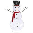 VINGLI Snowman Outdoor Christmas Decorations with 90 LED Lights, Lighted Snowman with Top Hat Holiday Ornaments Yard Decor for Home, Lawn and Front Yard-4 FT