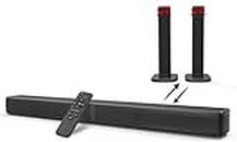 GEOYEAO Sound Bar, Bass Speakers for Smart TV with Dual Subwoofer 3D Surround Sound System, 32 Inch 2.2CH Home Theater Audio Soundbar, HDMI ARC Connection, 2 in 1 Detachable & Wall Mountable