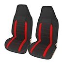 AUTOYOUTH Car Accessories Car Seat Covers for Cars Front Seat Covers Full Set Seat Covers & Supports Bucket Line Design Car Seat Protector Universal Fit for Car Truck Van, Red
