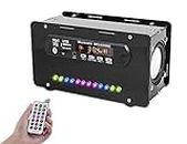 BANRIA DIY Bluetooth-Compatible Speaker Kit with Radio, Soldering Electronics Project USB Mini Home Sound Amplifier Kit with Digital Display and Colorful LED Lights for Soldering Practice Learning