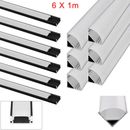6 ✖ 100CM LED Lights Accessories Black Silver Aluminum Profile LED Lights Strip