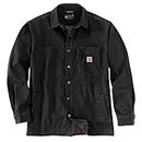 Carhartt Men's Long-Sleeved Fleece Lined Snap Front Shirt, black, X-Large Plus