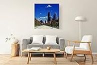 VERRE ART Wood Framed Canvas - Wall Decor for Living Room, Bedroom, Office, Hotels, Drawing Room (22in X22in) - Benjamin Franklin