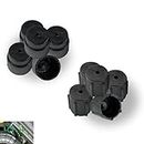Yumfugu 10 PCS Car Air Conditioning Valve Core Cover, 0.5"/13mm 0.6"/16mm Valve Air Conditioning System Sealing Kit, Air Conditioning Repair Port Cover, Universal Accessories for Most Cars (Black)