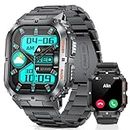 LIGE Military Smart Watches for Men (Answer/Make Call), 1.95'' AMOLED Screen Smart Watch with Healthy Monitor, Sports Mode, IP68 Waterproof Outdoor Black Smartwatch for iOS Android